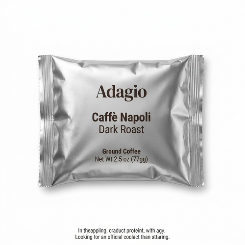 A high-resolution, centered image of a silver fraction-pack ground coffee packet. The label text and product details are sharply defined on a pure white background.