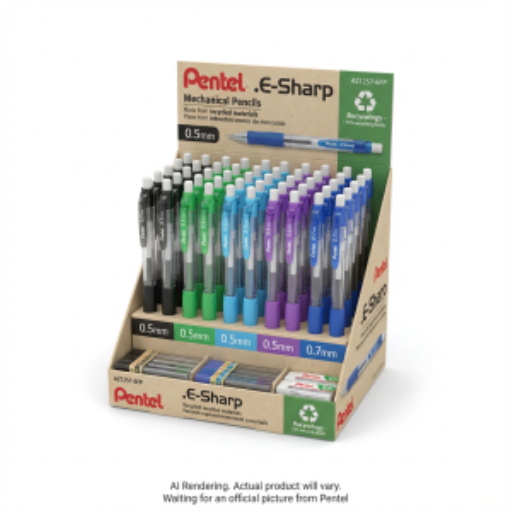 .E-Sharp Mechanical Pencil (0.5mm), (0.7mm) Open 6DZ Stock Display, French