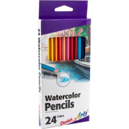 Pentel Arts WaterColour Pencil Set - Assorted Colours, 24-Pack