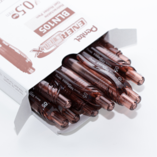 EnerGel-X Retractable Gel Roller, (0.5mm) Needle Tip, Brown Ink