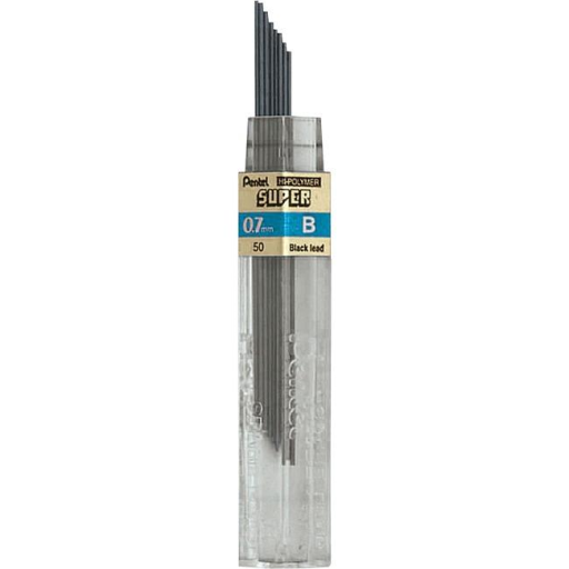 Super Hi-Polymer Mines de Recharge (0,7mm), B, 12 pcs/Tube