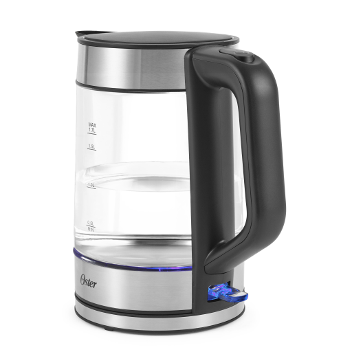 Oster 2136853 Illuminating Glass Electric Kettle – 1.7L Capacity with 5 Temperature Presets and LED Lighting
