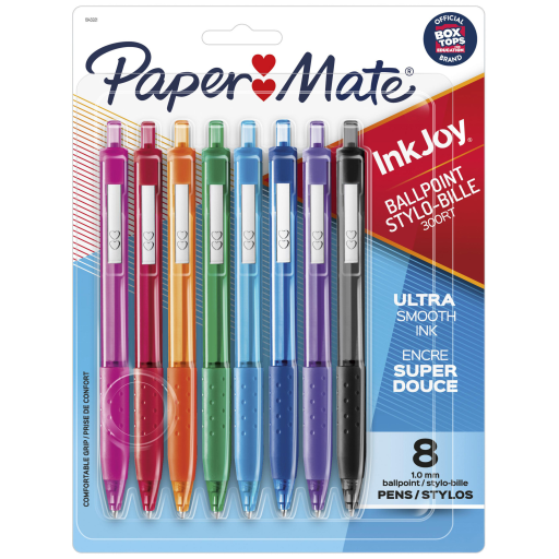 Paper Mate InkJoy 300RT Retractable Ballpoint Pens, Medium Point (1.0 mm), Assorted, 8 Count