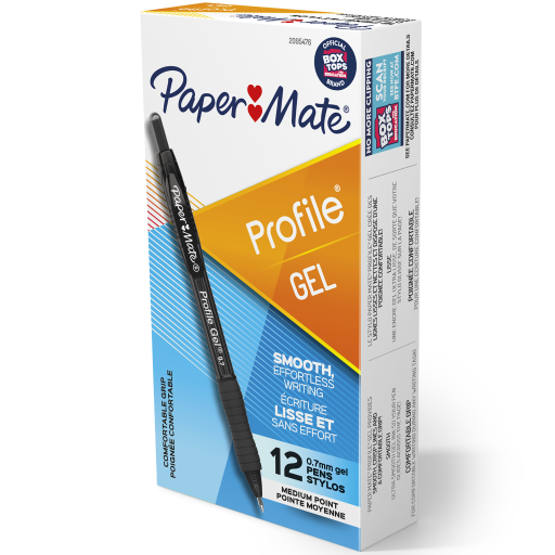 Paper Mate 2095476 Profile Retractable Gel Pen – Medium Point 0.7mm, Black