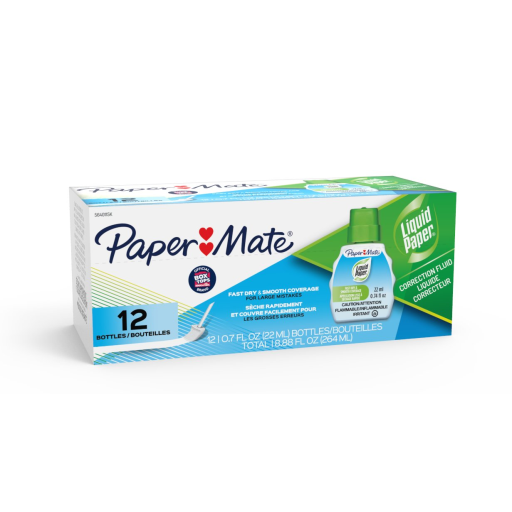 Paper Mate Liquid Paper Correction Fluid, Fast Drying, 22 mL, 1 Unit