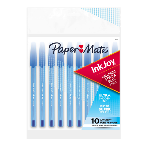Paper Mate InkJoy 100ST Ballpoint Pens, Medium Point (1.0 mm), Blue, 10 Count