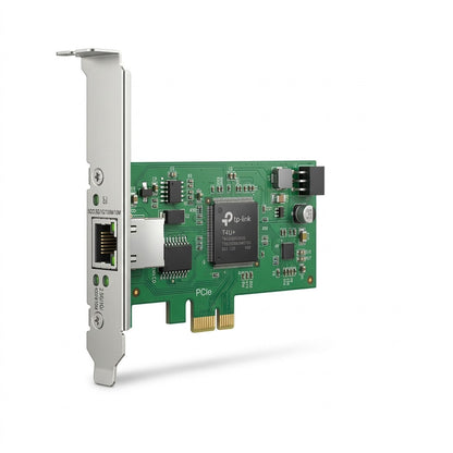 A high-resolution product shot of the TP-Link TX301 2.5G PCIe network card on a white background, featuring the pre-installed full-height bracket.
