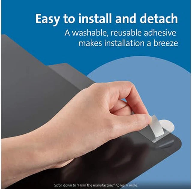 Kensington K50723WW SA27 reusable adhesive privacy screen installation
