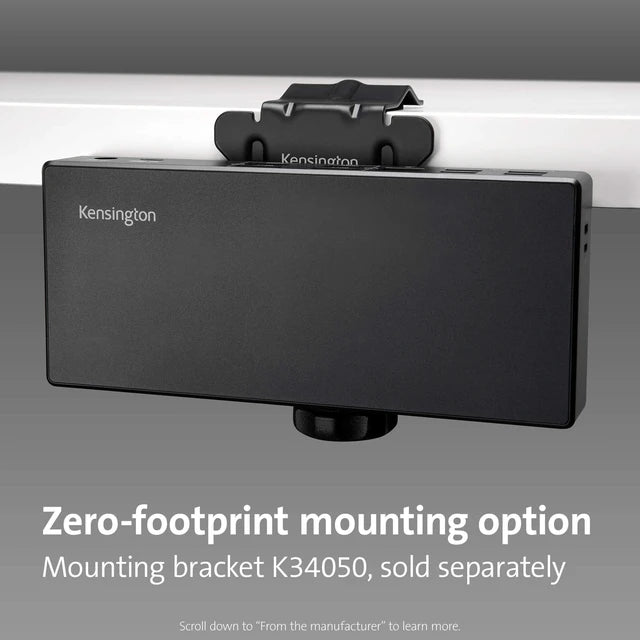Kensington SD4780P dock mounted behind monitor with optional bracket