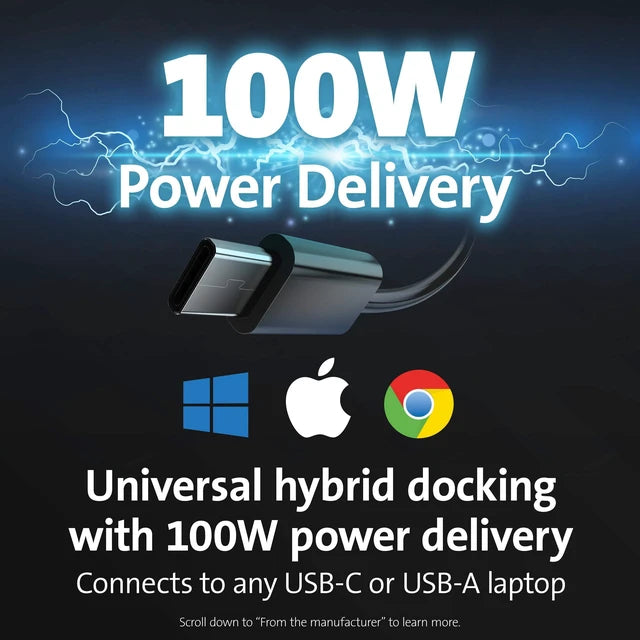 Kensington SD4780P hybrid docking station with 100W USB-C Power Delivery