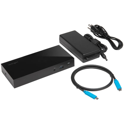 Kensington SD4800P dock with USB-C cable and 135W power adapter