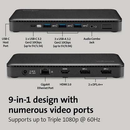 Kensington SD4839P HDMI DisplayPort USB-C USB-A and Ethernet ports