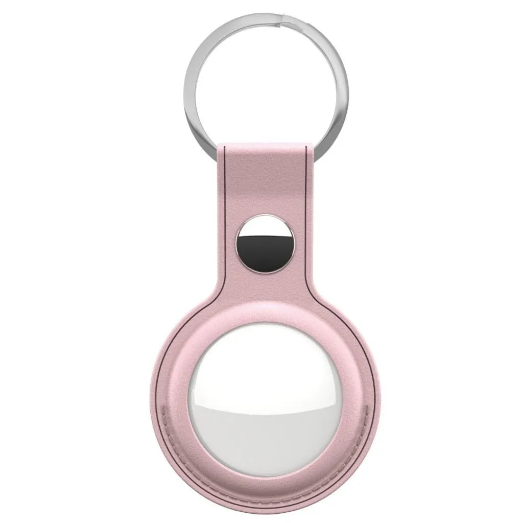 Shop KeyBudz AT2_S1_BLP blush pink AirTag keyrings. 2-pack with genuine leather holders, metal rings and secure snap closures for Apple AirTag.