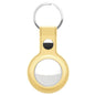 Shop KeyBudz AT2_S1_PYL pastel yellow AirTag keyrings. 2-pack with genuine leather holders, metal rings and secure snap closures for Apple AirTag.