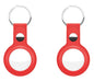 Shop KeyBudz AT2_S1_RED red leather AirTag keyrings. 2-pack with genuine leather holders, metal hardware and secure snap closures for Apple AirTag.