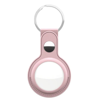 Shop KeyBudz AT2_S1_BLP blush pink AirTag keyrings. 2-pack with genuine leather holders, metal rings and secure snap closures for Apple AirTag.