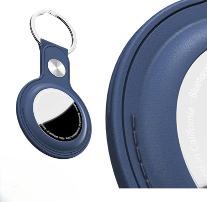 Shop KeyBudz AT2_S1_CBB Cobalt Blue AirTag keyrings. 2-pack with genuine leather holders, metal rings and secure snap closures for Apple AirTag.