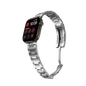 KeyBudz Spectra stainless steel Apple Watch band with deployant clasp open
