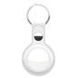 Shop KeyBudz AT2_S1_WHT white leather AirTag keyrings. Includes 2 genuine leather holders with metal rings and secure snap closures.