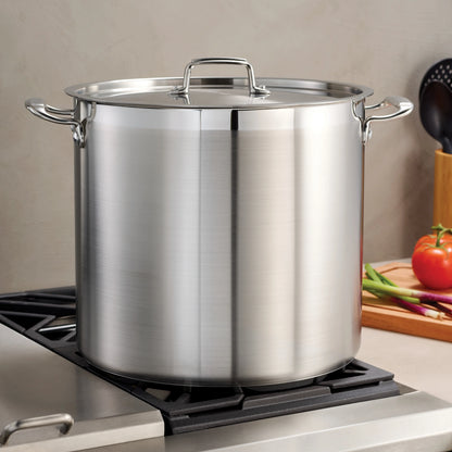 Tramontina 24 Qt stainless steel covered stock pot with cast handles