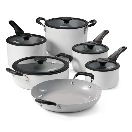 Tramontina 80156/143DS 11-piece ceramic nonstick cookware set Blanc de Blanc