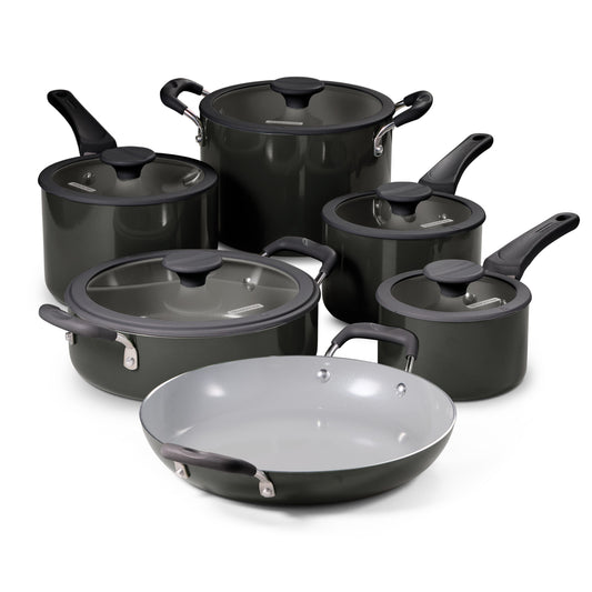 Tramontina 80156/144DS 11-piece ceramic nonstick cookware set Dark Gray