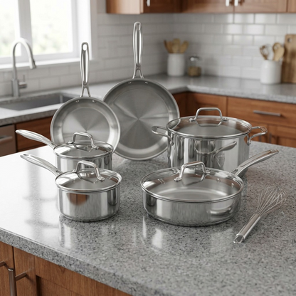 : Tramontina Tempo 80154/011DS tri-ply stainless steel 10-piece cookware set